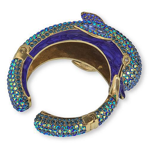 Playful Porpoise Crystal-Encrusted Bangle Cuff