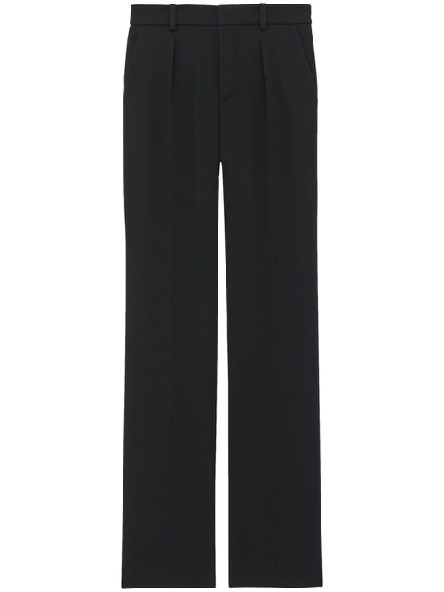 Straight-leg tailored wool trousers - Black