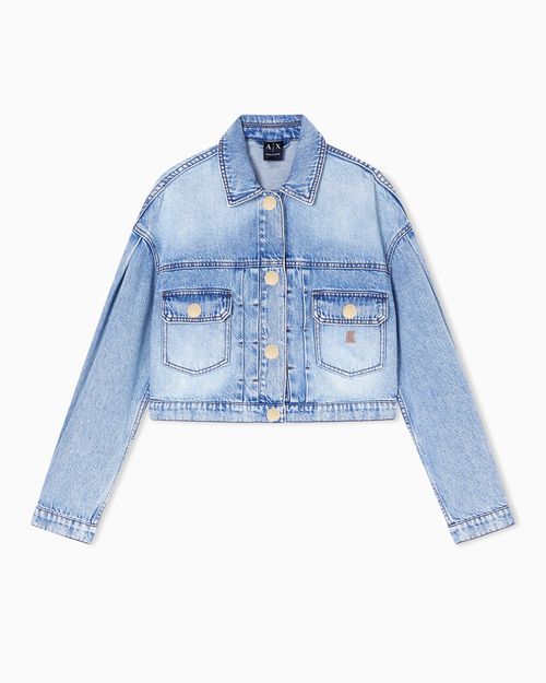 Light Denim Jacket in Rigid Lyocell Cotton