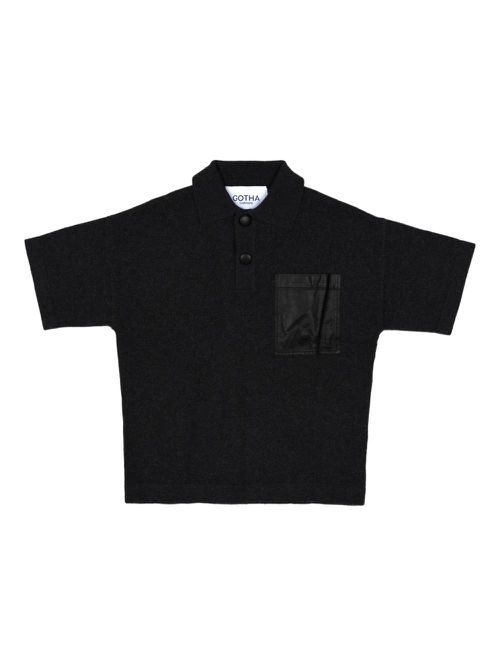 Cashmere polo top - Black