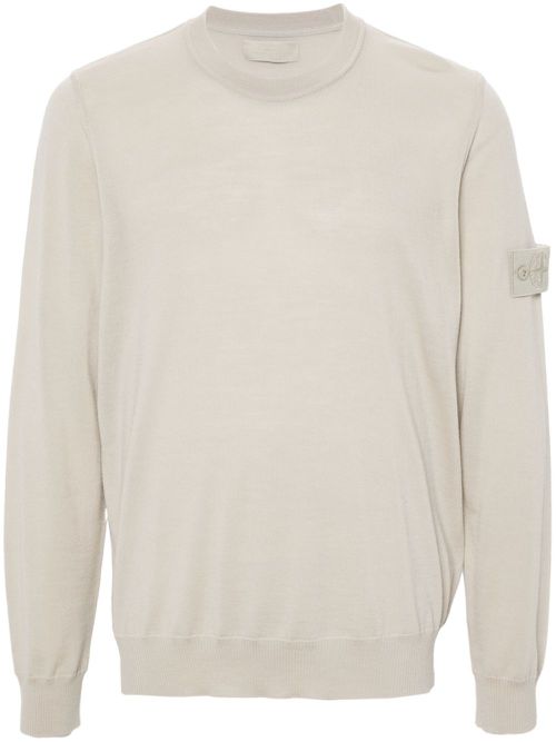 Compass-badge sweater - Neutrals
