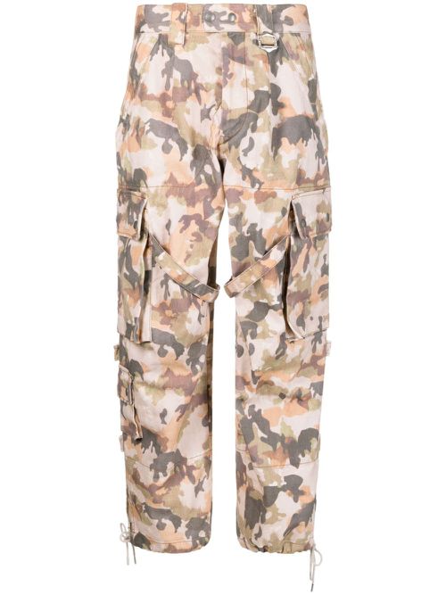 Elore abstract-print cotton trousers - Neutrals