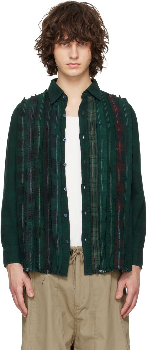 Green Flannel Ribbon Shirt
