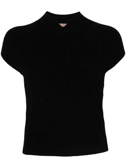 Ribbed-detail sweater - Black