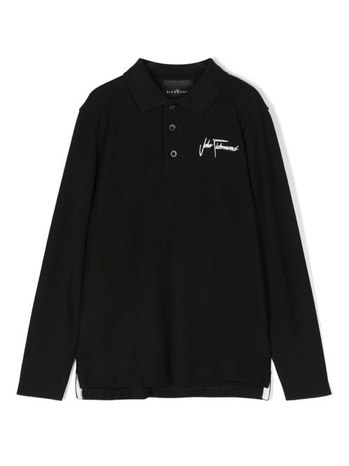 Logo-print polo shirt - Black
