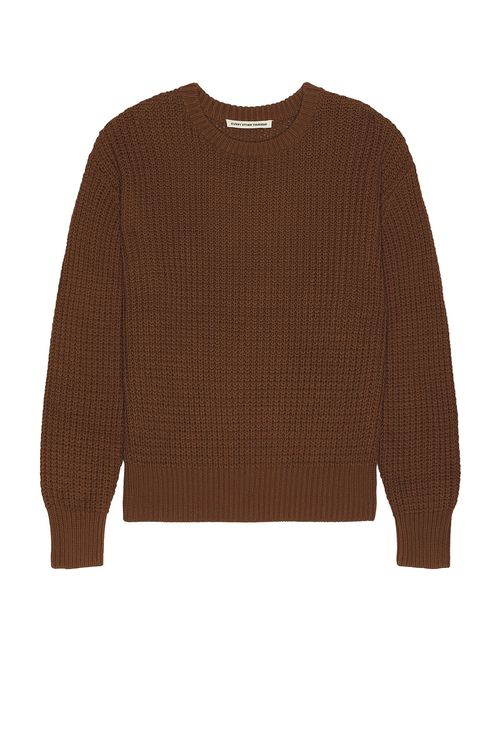 Every Other Thursday Fisherman Knit Sweater in Brown - Brown.  XL/1X also in L