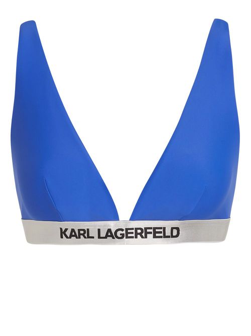 Logo-underband triangle bikini top - Blue