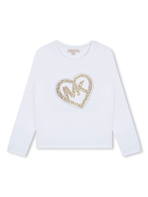 Logo-heart crew-neck T-shirt - White