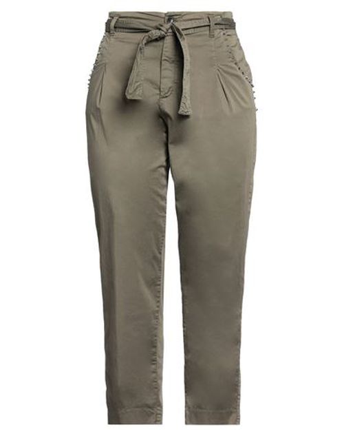 Woman Pants Military green Size 6 Cotton, Elastane