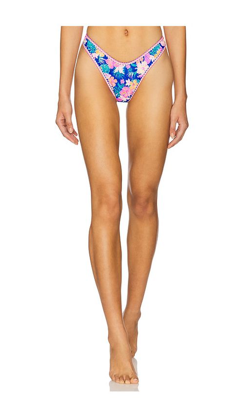 Kulani Kinis High Leg Thong Bikini Bottom in Blue. -  XS also in L, M