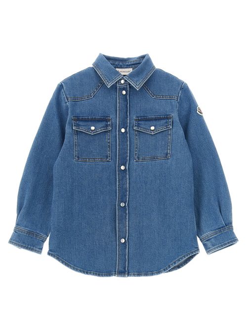 Denim Western-Style Shirt — Blue