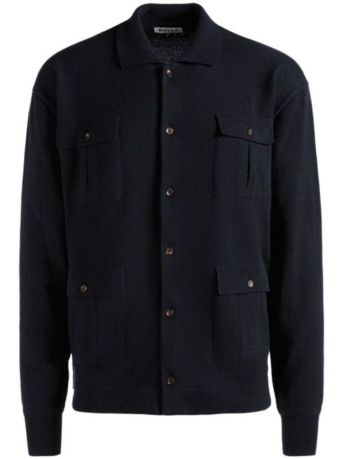 Logo-embroidered cashmere shirt - Blue