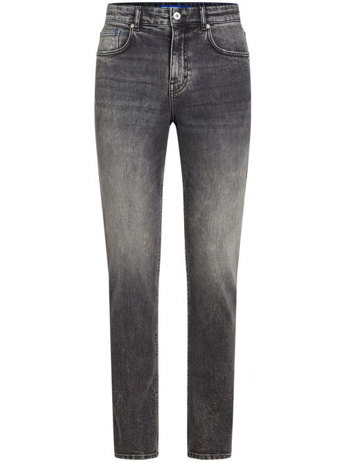 Monogram-print slim-cut jeans - Black
