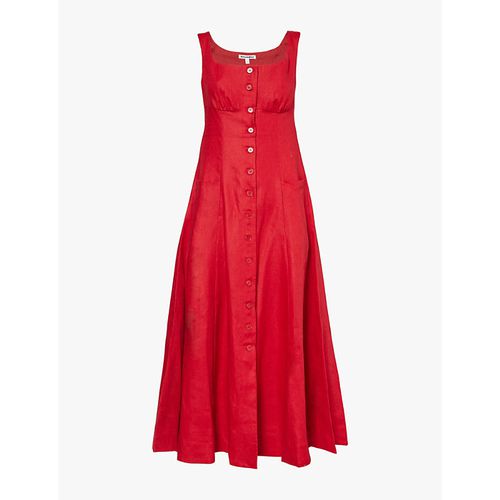 Womens Cherry Louisa Scoop-neck Linen Maxi Dress
