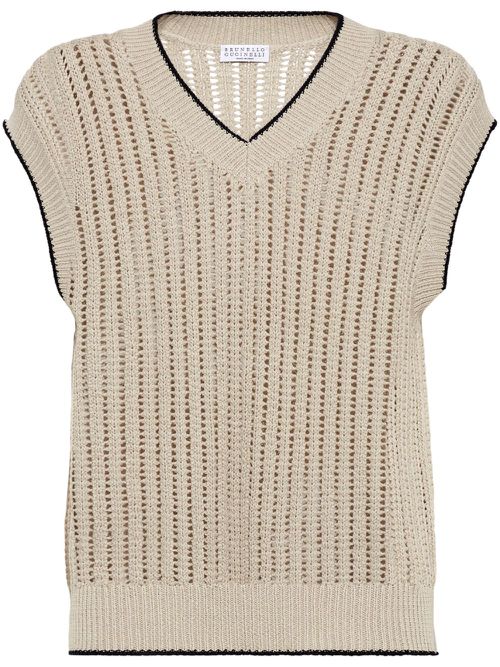 Monili-detail vest - Neutrals