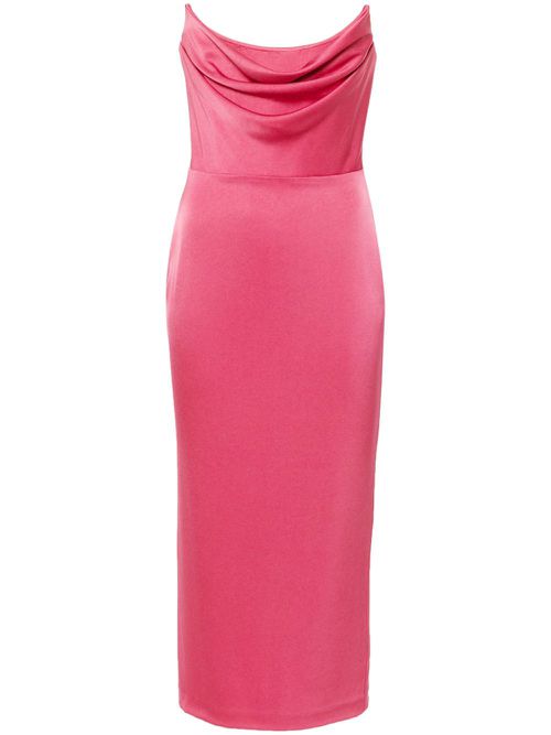 Corset-style satin dress - Pink