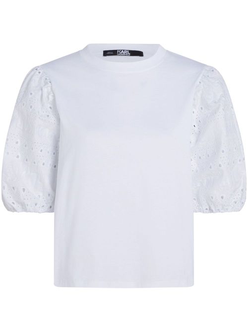 Broderie-anglaise cotton T-shirt - White