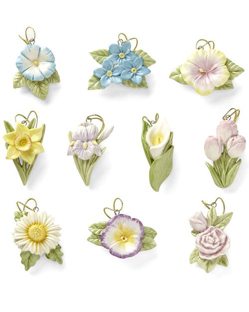 Celebrate Flowers 10Pc Ornament Set