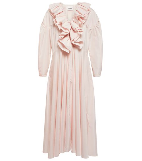 Ruffle-trimmed midi dress