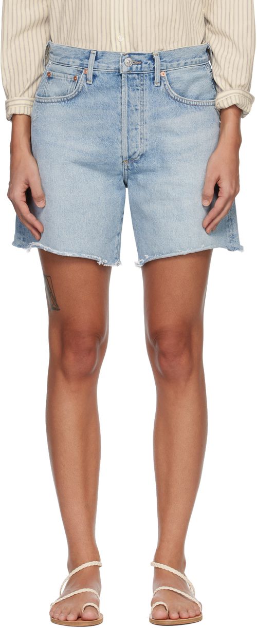 Blue Marlow Long Vintage Denim Shorts