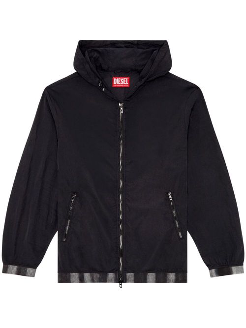 J-Post recycled zip-up hooded jacket - Black