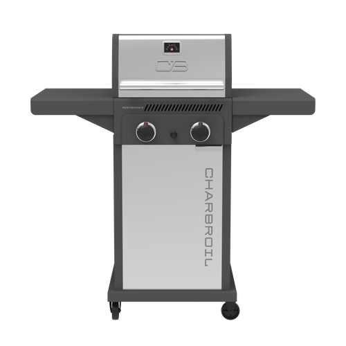 Performance Series™ FlavorMax™ 2 Burner Gas Grill Cabinet with Foldable Side Shelves Gray Stainle