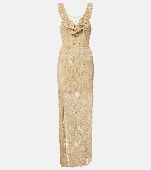 Ornella beaded crochet maxi dress
