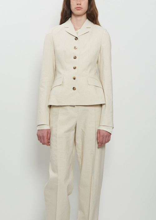Dries Van Noten Belia Cotton Paper Jacket Ecru