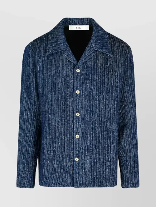 Séfr - camp collar long sleeve textured jacket
