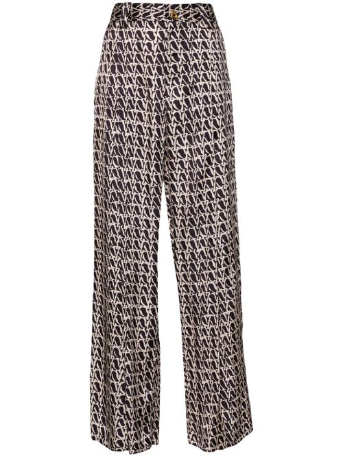 Wellen abstract-print palazzo pants - Black