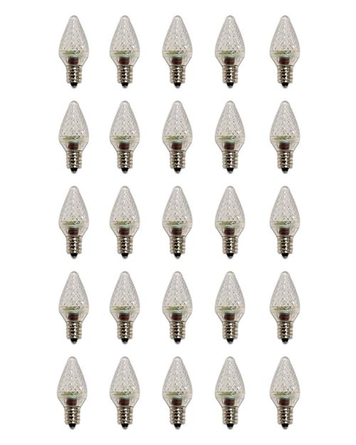 Pack Of (25) 0.6 Watt Clear C7 Candelabra Screw (E12) LED Bulb