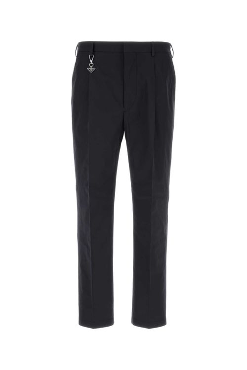 Navy Poplin Trousers — Navy
