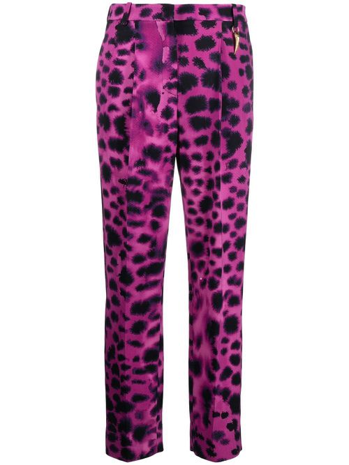Graphic-print straight trousers - Pink