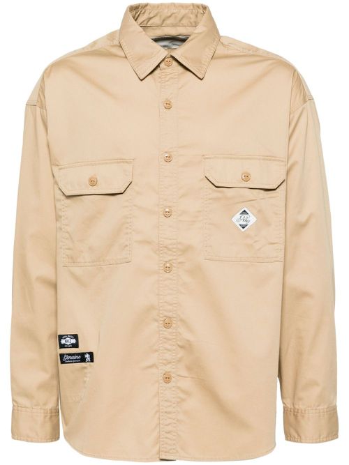 Logo patched shirt - Neutrals