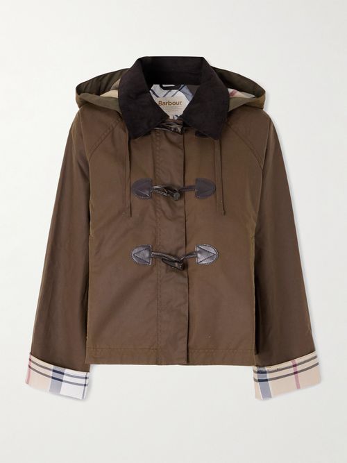 Myra Leather-trimmed Cotton Hooded Jacket - Multi
