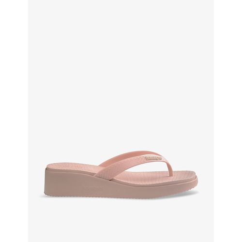 Womens Ballet Rose High Platform Logo-embossed Rubber Flip-flops 5.5