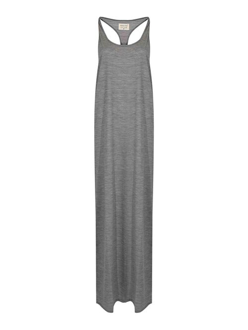 The Long Tanktop Dress In Gray Wool Jersey