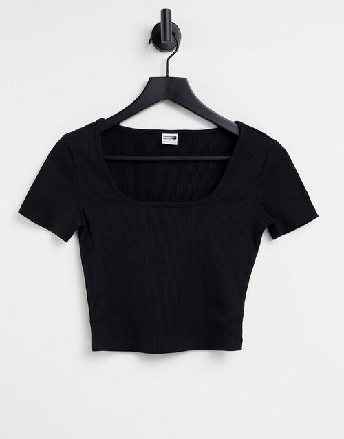 Classics ribbed fitted t-shirt in black