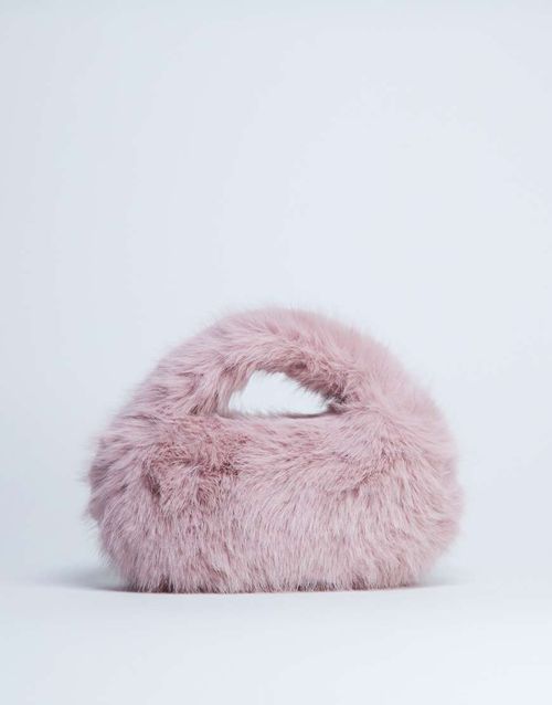 Gemima faux fur grab bag in pink