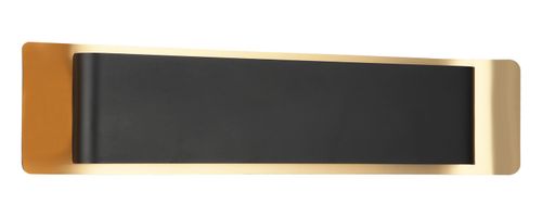 Kumilo 1-Light LED Wall Sconce in Matte Black with Aged Gold Bra