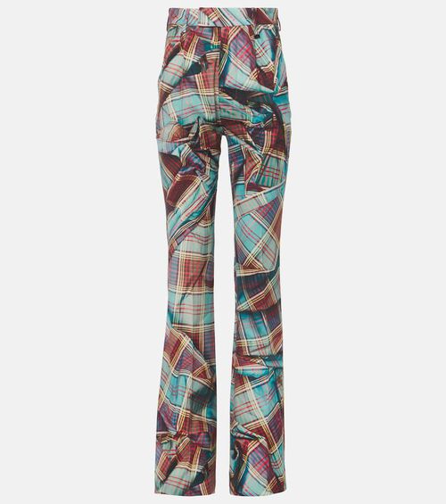 W Ray tartan virgin wool flared pants