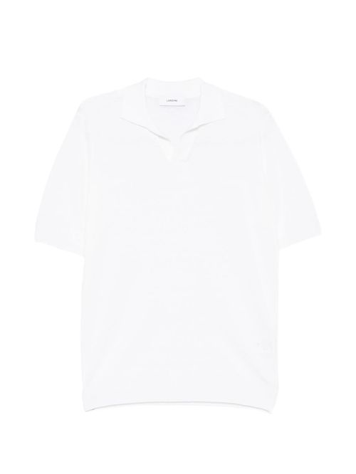 Men's Linen-Cotton Notched Neck Short-Sleeve T-Shirt with Ribbed Hems