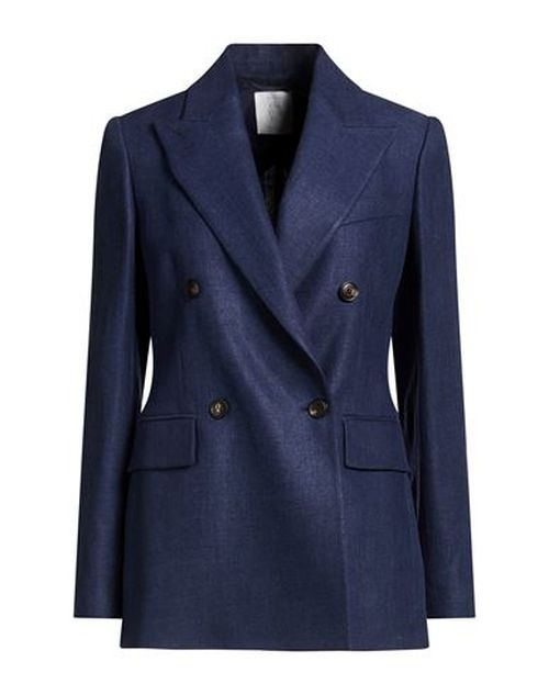 Woman Blazer Navy Size 2 Linen, Wool