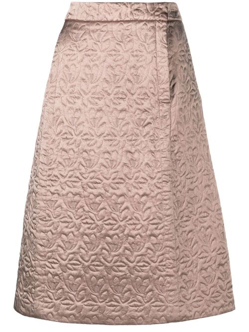 Quilted satin skirt - Neutrals
