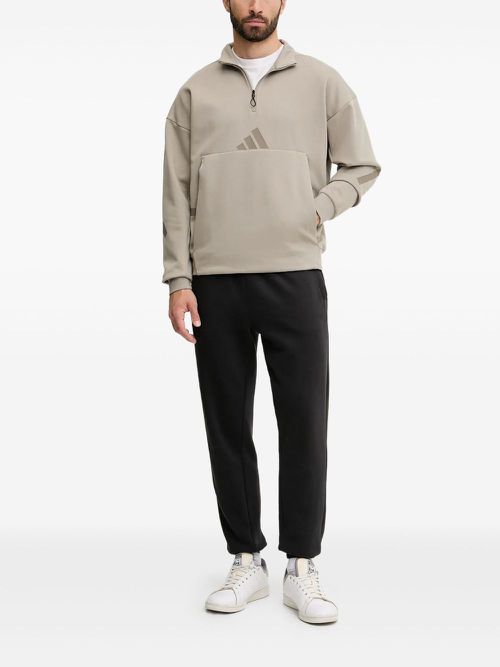 Kangaroo-pocket half-zip sweatshirt - Neutrals