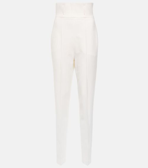 Bridal straight wool-blend pants