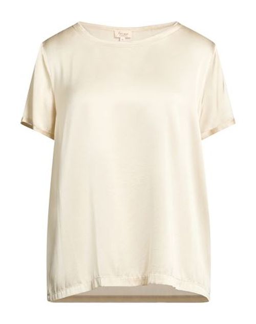 Woman Top Cream Size M Silk, Elastane