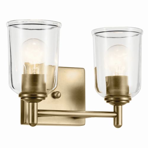 Natural Brass Bathroom Vanity Light from the Shailene Collection