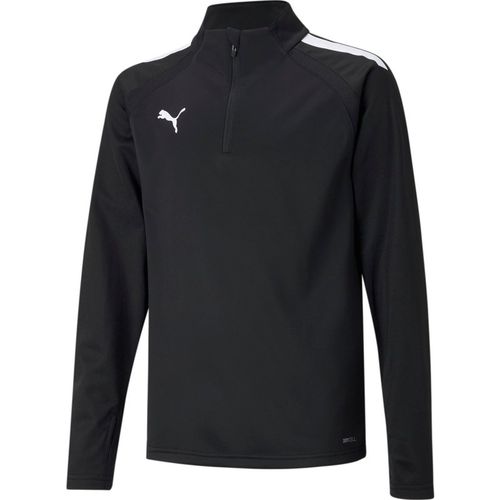 Puma Childrens Unisex teamLIGA Quarter-Zip Youth Football Top - Black - 13-14Y