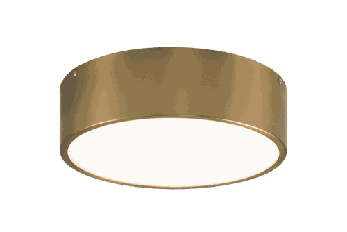 Aged Gold Brass Two Light Flush Mount from the Snare Collection